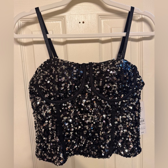 No Boundaries Tops - NWT No Boundaries Black Sequin Corset Top